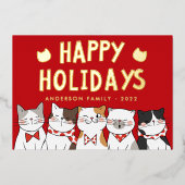 prettige feestdagen Funny Cute Cats Caroling (Voorkant)