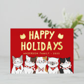 prettige feestdagen Funny Cute Cats Caroling (Staand Voorkant)