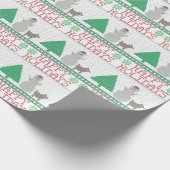 prettige feestdagen Funny Dog Peeing Snowman Kerst Cadeaupapier (Hoek)