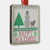 prettige feestdagen Funny Dog Peeing Snowman Kerst Metalen Ornament (Rechts)