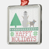 prettige feestdagen Funny Dog Peeing Snowman Kerst Metalen Ornament (Links)