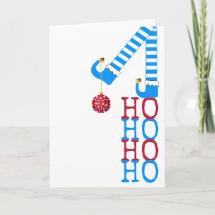 prettige feestdagen Funny Elf Ho Ho Ho FotoKerstmi Kaart