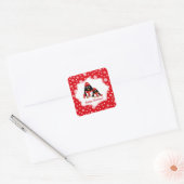 prettige feestdagen. Funny Little Penguins Kerstmi Vierkante Sticker (Envelop)