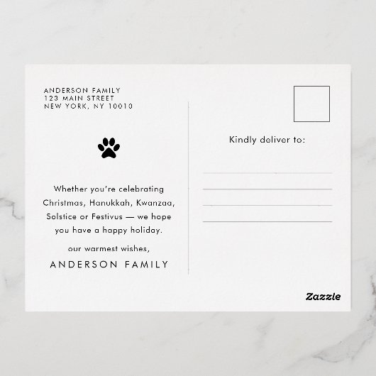 prettige feestdagen Funny Modern Pet Custom Photo (Achterkant)