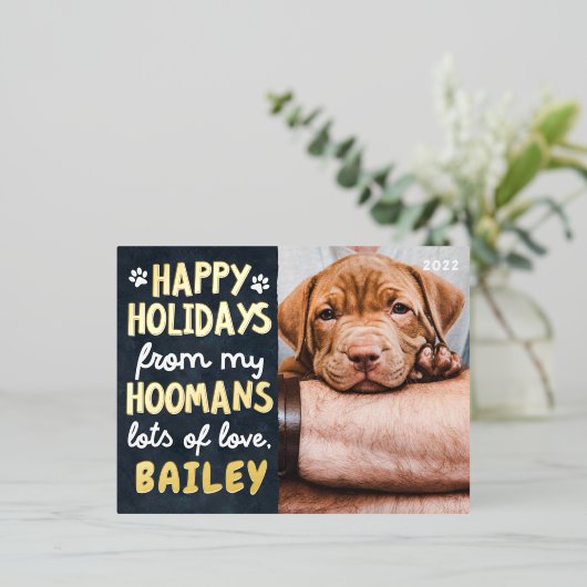 prettige feestdagen Funny Modern Pet Custom Photo (Staand Voorkant)