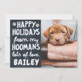 prettige feestdagen Funny Modern Pet Custom Photo Feestdagenkaart (Voorkant)