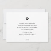 prettige feestdagen Funny Modern Pet Custom Photo Feestdagenkaart (Achterkant)