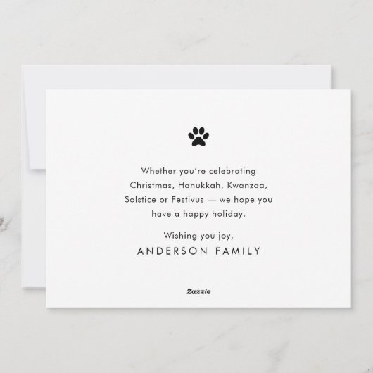 prettige feestdagen Funny Modern Pet Custom Photo Feestdagenkaart (Achterkant)