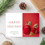 prettige feestdagen Funny Pet Dog Feestdagenkaart<br><div class="desc">prettige feestdagen Funny Pet Dog Foto met kerstfeestdag Kaart. Verstuur de feestdag warme wensen en groeten naar uw geliefden met deze minimalistische en moderne kerstfeestdag Kaart. Alle teksten zijn vooraf geregeld zodat u zich gemakkelijk en snel kunt personaliseren met uw eigen details. prettige feestdagen!</div>