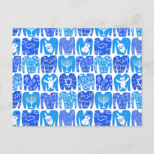 prettige feestdagen Funny Ugly Hannukah Sweaters Briefkaart (Voorkant)