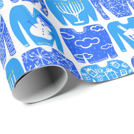 prettige feestdagen Funny Ugly Hannukah Sweaters Cadeaupapier (Rol Hoek)