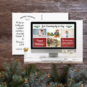 prettige feestdagen Funny Zoom Quarantine Photo Co Briefkaart