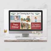 prettige feestdagen Funny Zoom Quarantine Photo Co Briefkaart (Voorkant)