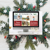 Prettige feestdagen Funny Zoom Quarantine Photo Co Feestdagenkaart