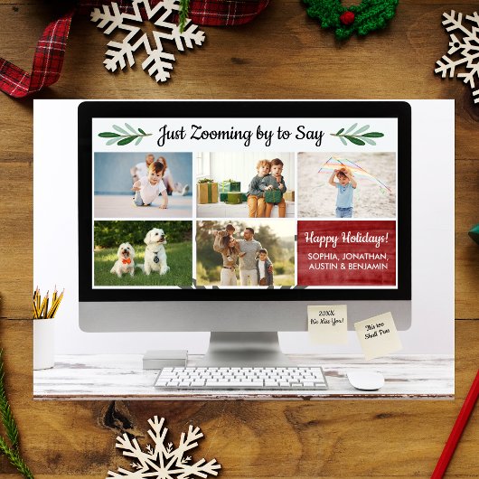 prettige feestdagen Funny Zoom Quarantine Photo Co Feestdagenkaart