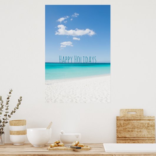 prettige feestdagen gaan naar het strand poster (Keuken)