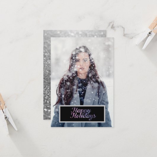 prettige feestdagen Galaxy Text Kaart (Voorkant / Achterkant in situ)