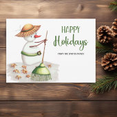 Prettige feestdagen Gardener Snowman Feestdagenkaart