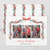 Prettige feestdagen Garland Bell 3 Foto Kerst Kaar Feestdagenkaart (Voorkant / Achterkant)