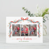 Prettige feestdagen Garland Bell 3 Foto Kerst Kaar Feestdagenkaart (Staand voorkant)