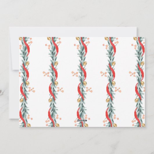 Prettige feestdagen Garland Bell 3 Foto Kerst Kaar Feestdagenkaart (Achterkant)