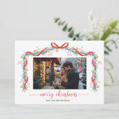 Prettige feestdagen Garland Bell Foto Kerst Kaart (Staand voorkant)