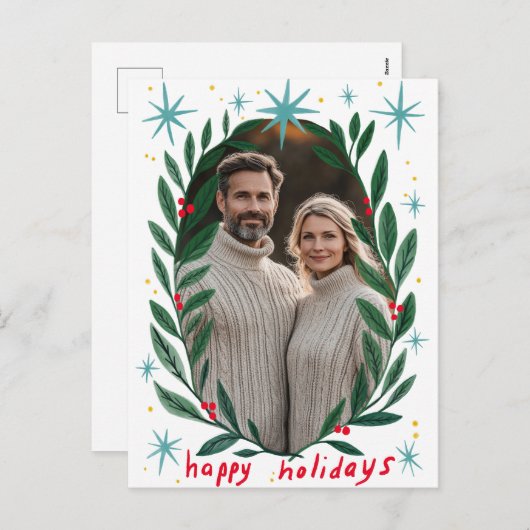 Prettige feestdagen Garland CUSTOM FOTO KERST (Voorkant / Achterkant)