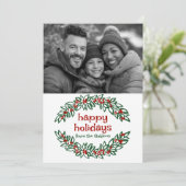 Prettige feestdagen Garland CUSTOM FOTO KERST Feestdagenkaart (Staand voorkant)