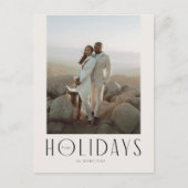 Prettige feestdagen Geavanceerde crème en zwart Briefkaart (Voorkant)