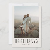 Prettige feestdagen Geavanceerde crème en zwart Feestdagenkaart (Voorkant)