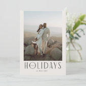 Prettige feestdagen Geavanceerde crème en zwart Feestdagenkaart (Staand voorkant)