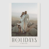 Prettige feestdagen Geavanceerde crème en zwart Magnetische Uitnodiging (Voorkant)