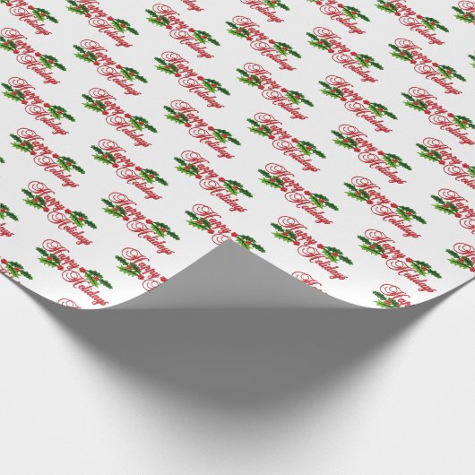 Prettige feestdagen Geborduurde look  stijl cadeau Cadeaupapier (Hoek)