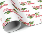 Prettige feestdagen Geborduurde look  stijl cadeau Cadeaupapier (Rol Hoek)