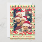 Prettige Feestdagen - Gebreid Patroon Kerstkaart Kaart (Voorkant)