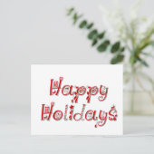 prettige feestdagen gedecorbeerde tekst briefkaart (Staand voorkant)