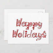 prettige feestdagen gedecorbeerde tekst briefkaart (Voorkant / Achterkant)