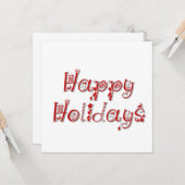 prettige feestdagen gedecorbeerde tekst kaart (Voorkant / Achterkant in situ)