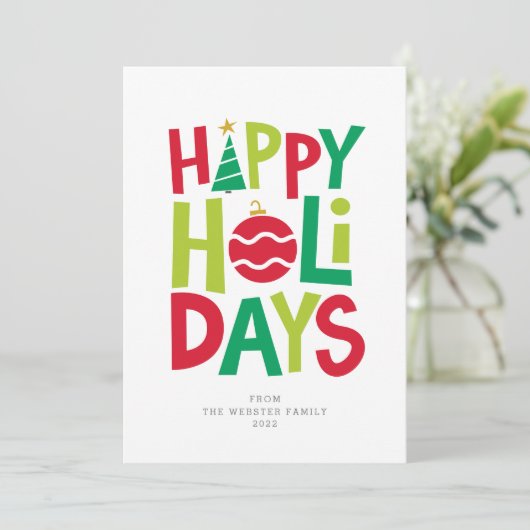 prettige feestdagen gedemonstreerd feestdagenkaart (Staand voorkant)