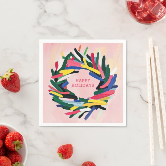 PRETTIGE FEESTDAGEN GEDURFDE KLEURRIJKE KERSTKRANS SERVET (Insitu)