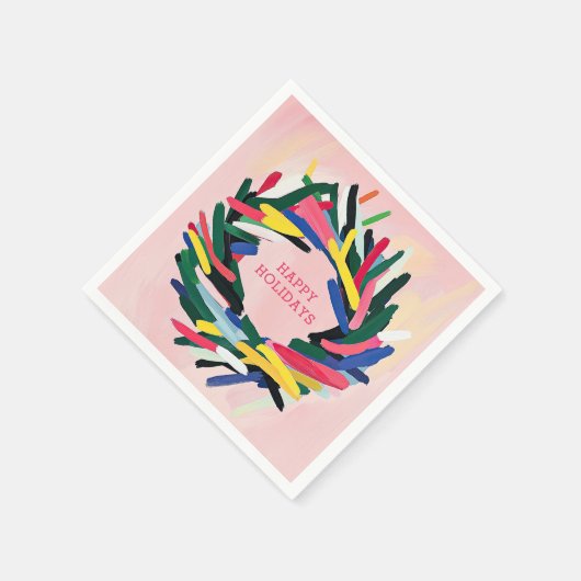 PRETTIGE FEESTDAGEN GEDURFDE KLEURRIJKE KERSTKRANS SERVET (Hoek)