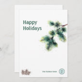 prettige feestdagen Geef uw bedrijfsnaam Logo Feestdagenkaart (Voorkant / Achterkant)