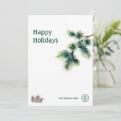 prettige feestdagen Geef uw bedrijfsnaam Logo Feestdagenkaart (Staand voorkant)
