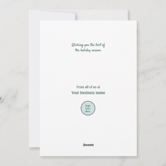 prettige feestdagen Geef uw bedrijfsnaam Logo Feestdagenkaart (Achterkant)