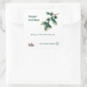 prettige feestdagen Geef uw bedrijfsnaam Logo Vierkante Sticker (Tas)