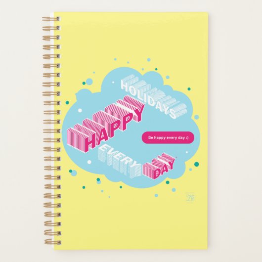 prettige feestdagen, geel en blauw planner (Voorkant)