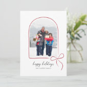 Prettige feestdagen Gehuld in liefde rode boog boo Feestdagenkaart (Staand voorkant)