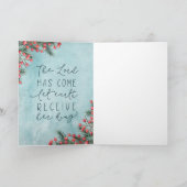 Prettige feestdagen Geïllustreerde Kerstboog Krans Kaart (Binnen)