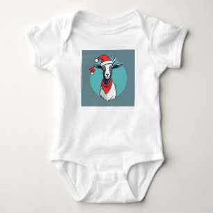 Prettige feestdagen Geit met kerstmuts, kerstgeit Romper