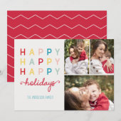 Prettige feestdagen Gelukkig Gelukkig Fotokaart Feestdagenkaart (Voorkant / Achterkant)